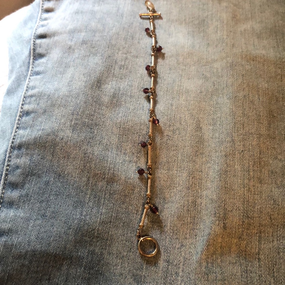 Sterling & garnet toggle bracelet